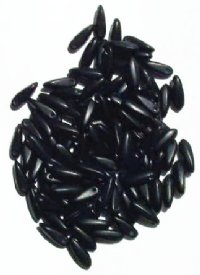 100 3x11mm Matte Opaque Black Dagger Beads